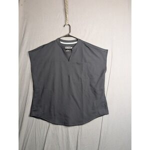 Fabletics Scrub Top Size Large Black 1 Pocket Sleeveless V Neck